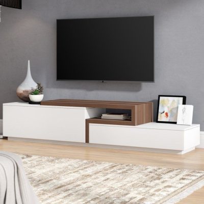 میز تلویزیون مدل S183 با دو کشو کاربردی